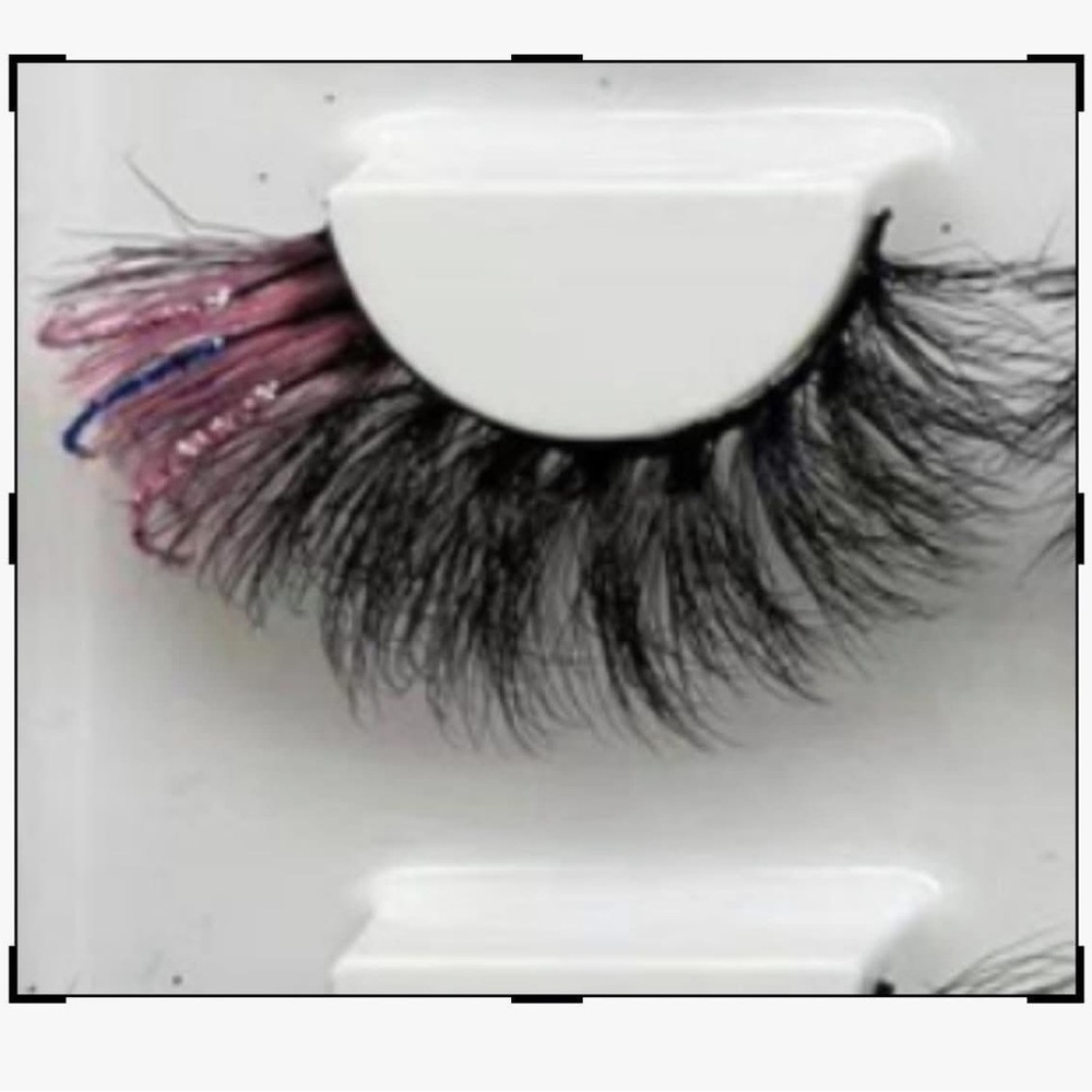 Elegant Black and Pink False Eyelashes